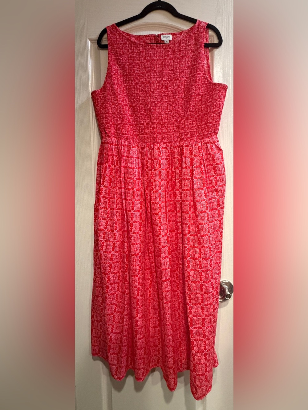J.Crew Factory Smocked Boatneck Midi Dress